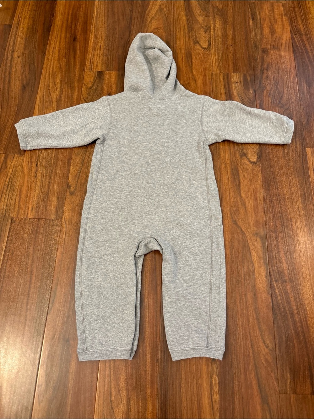 Baby Gap Vintage 1999 grey hooded embroidered sweatsuit jumpsuit